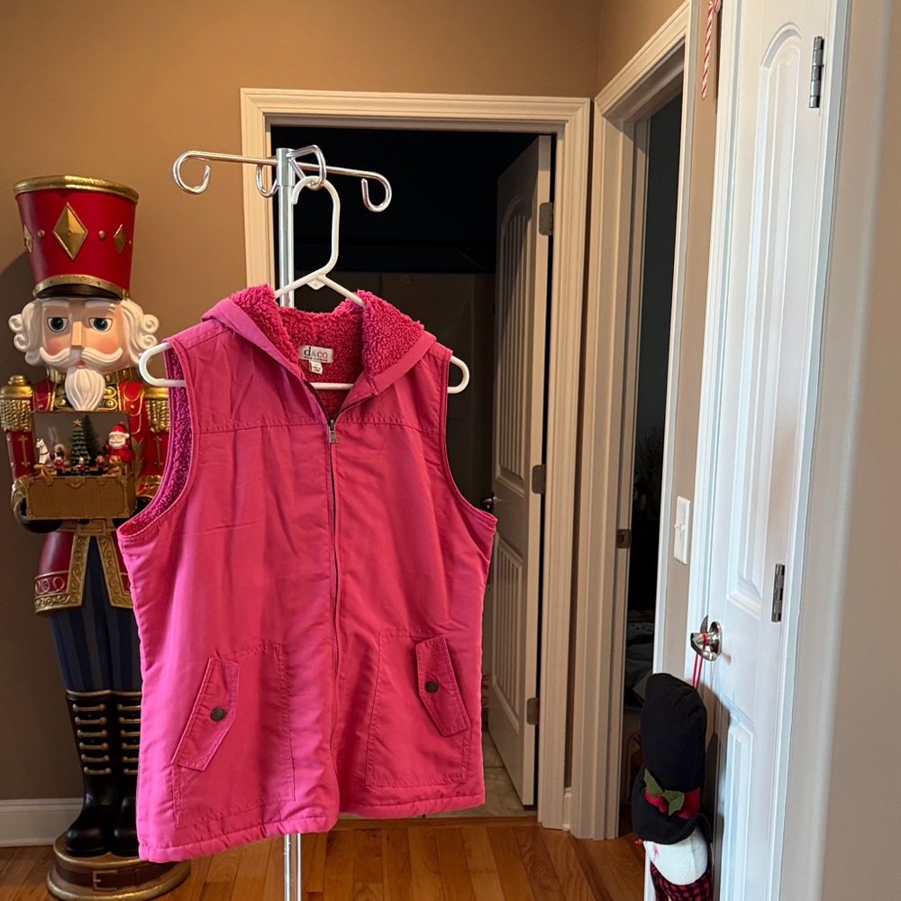 Denim&Co Pink Hooded Vest